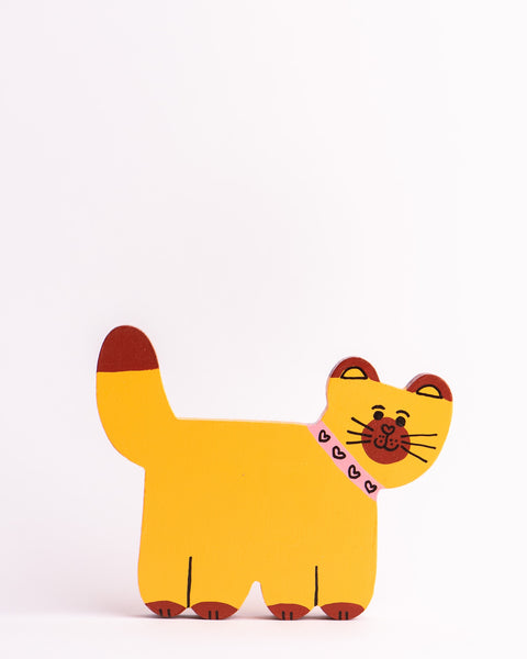 Tess Smith-Roberts - Painted Sculpture - Pink Collar Kitty