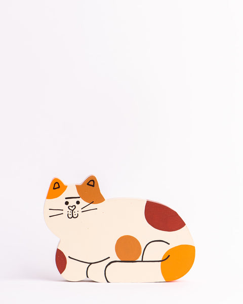 Tess Smith-Roberts - Painted Sculpture - Curled Up Kitty