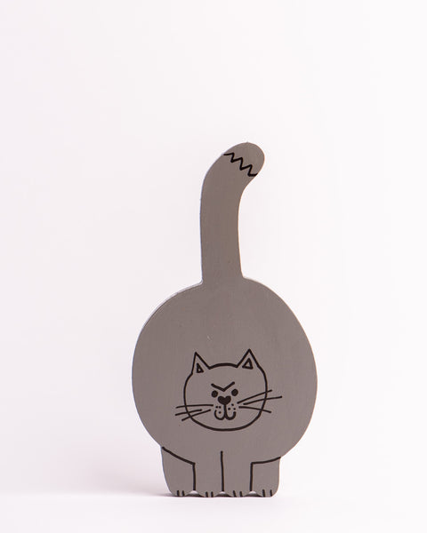 Tess Smith-Roberts - Painted Sculpture - Grey Cat