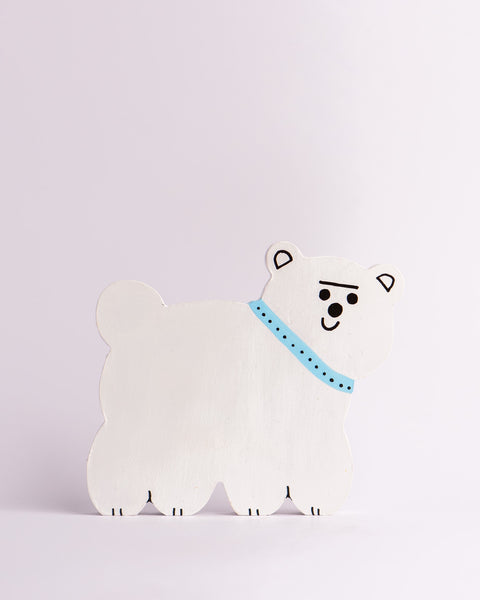 Tess Smith-Roberts - Painted Sculpture - White Dog Blue Collar