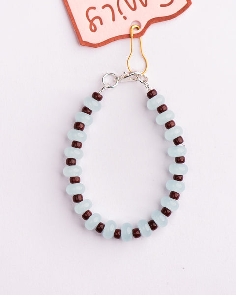 Emily Green - Ice Blue and Choc Beaded Bracelet
