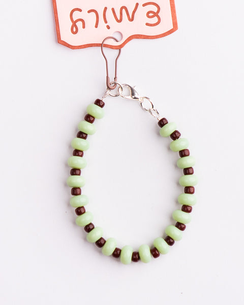 Emily Green - Choc Mint Beaded Bracelet