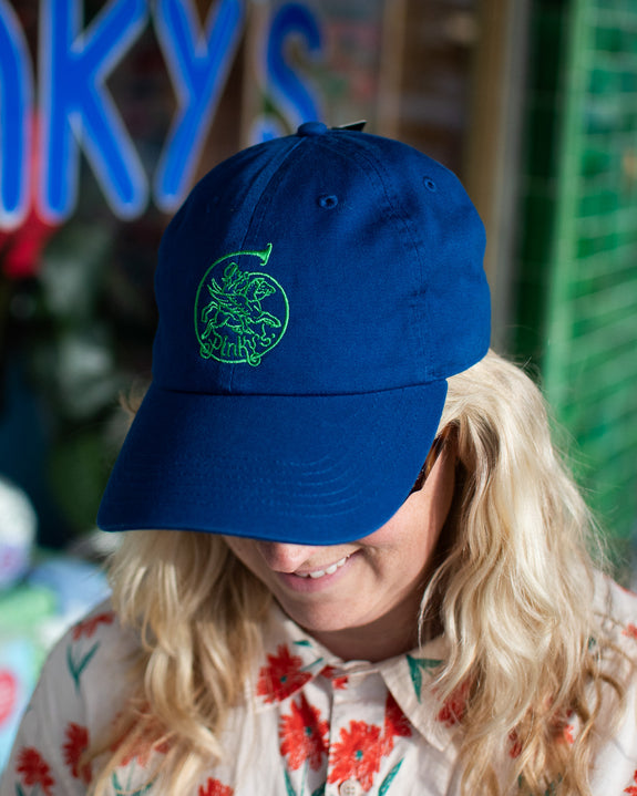 Pinky's Pegasus Cap - Green on Blue