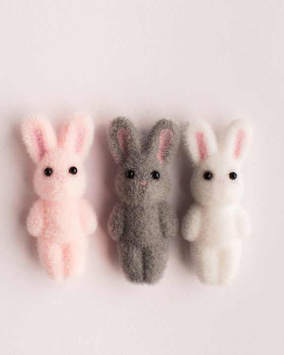 Flocked Mini Standing Bunny