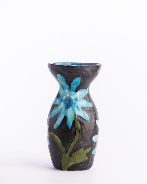 Togetherness Design - Ceramic Bud Vase - Blue Flowers