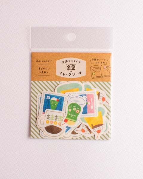 Furukawashiko - Washi Flake Stickers - Retro coffee Shop