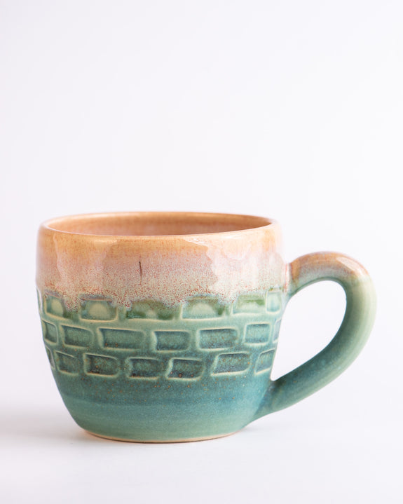 Clay by Tina - Big Mug - Teal and Pink