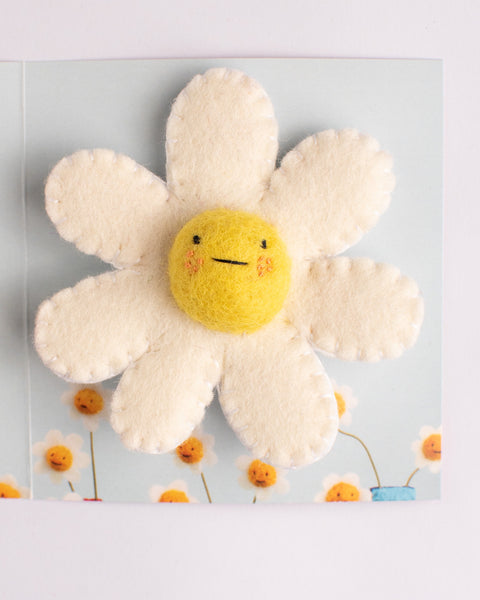 Cat Rabbit - Brooch - Large Daisy