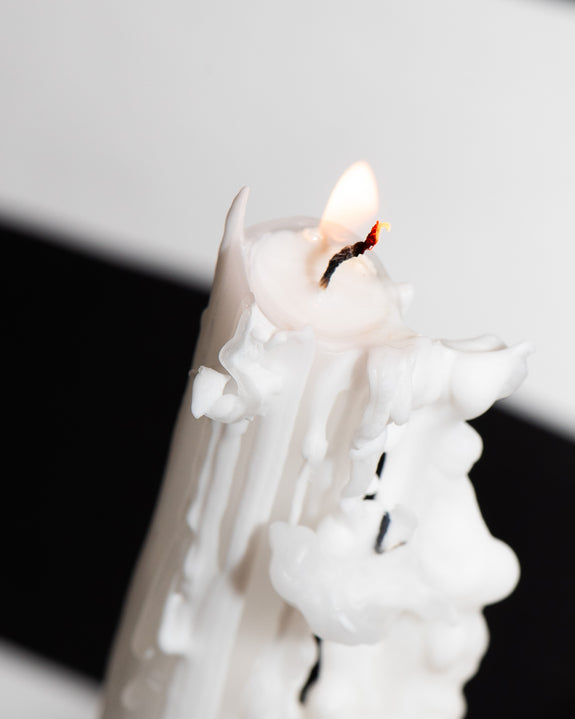 White Drip Candle - Set of 2