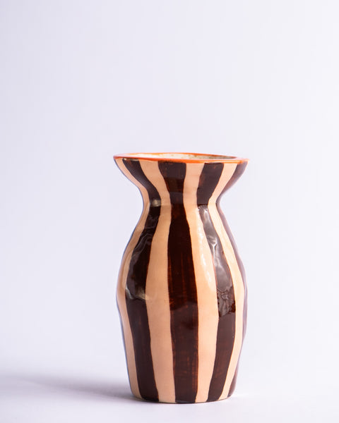 Togetherness Design - Ceramic Bud Vase - Stripe Brown and Beige