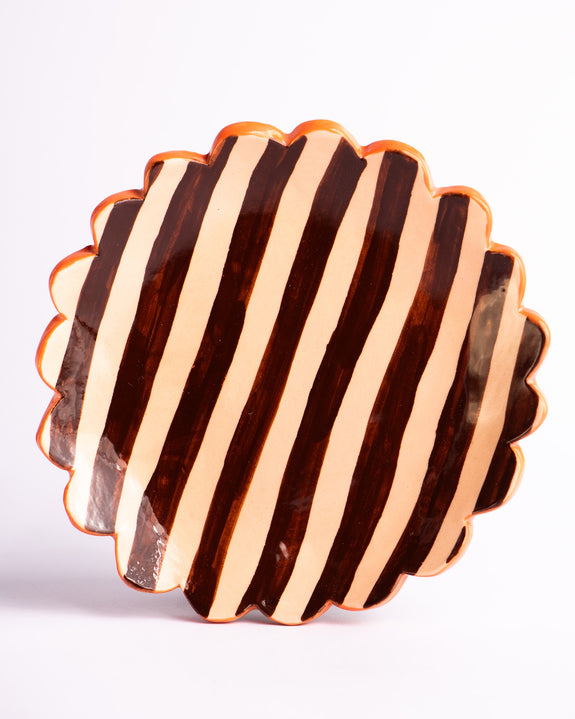 Togetherness Design - Ceramic Dish Large - Striped Scalloped