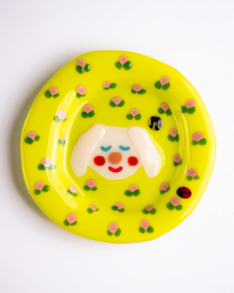 Lawn Bowls - 13cm Glass Plate - Music Dog