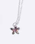 Jake Cheeseman Necklace - Silver Silly Flower w/ Pink Sapphire
