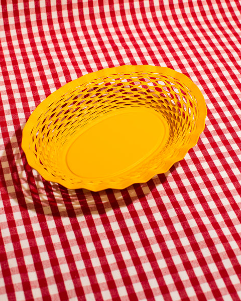 Roger Orfèvre - Oval Metal Food Basket - Small - Yellow