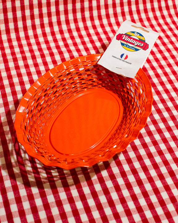 Roger Orfèvre - Oval Metal Food Basket - Small - Shiny Orange