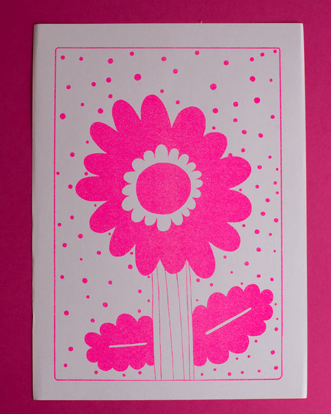 Graphic Nugget - Pink Flower Riso Print - A4