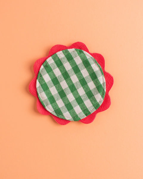 Mardi Powell - Coaster - Green and Pink Ricrac