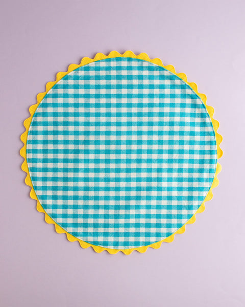 Mardi Powell - Placemat - Aqua and Yellow Ricrac