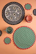 Mardi Powell - Coaster - Green and Pink Ricrac