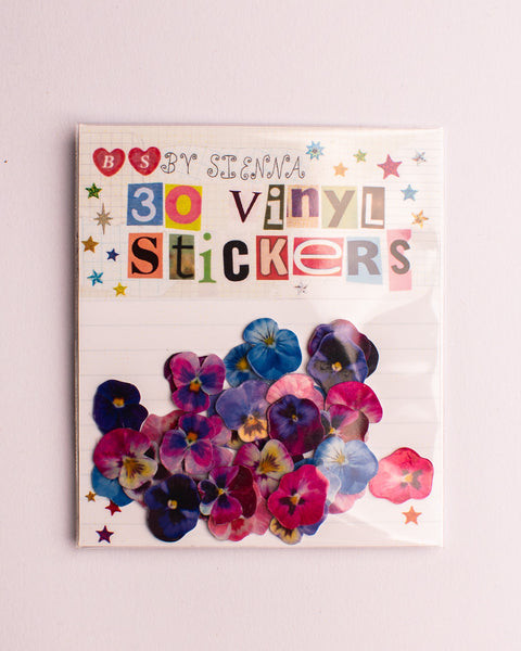 BS by Sienna - Vinyl Flake Stickers - Pansies