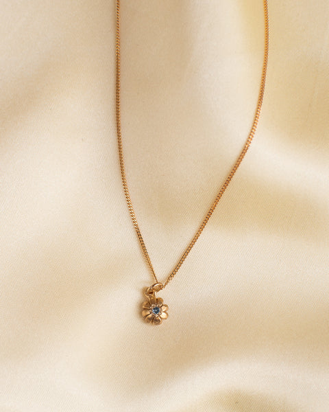 Camille Paloma Walton - Cherry Blossom Necklace - Gold - Blue