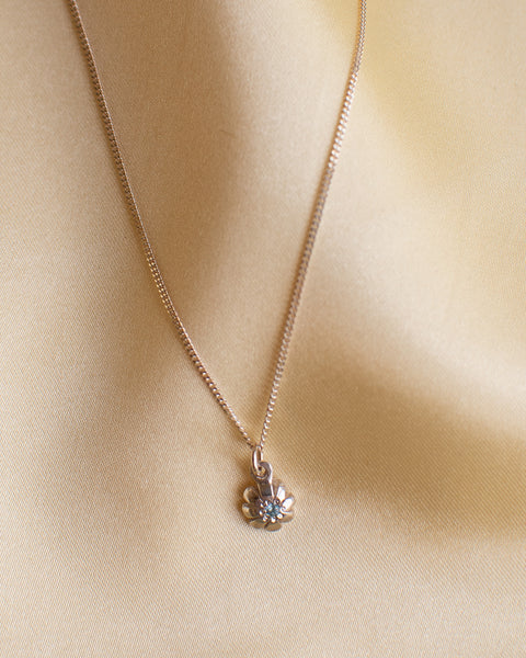 Camille Paloma Walton - Cherry Blossom Necklace - Silver - Blue