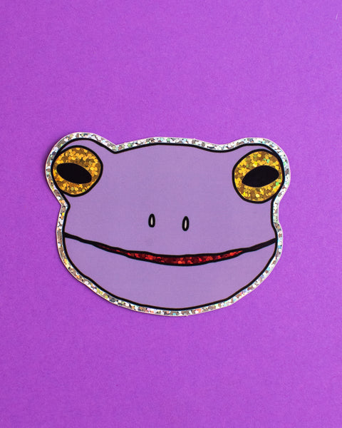 Jenny Lemons - Sticker - Glitter Lilac Froggy Face