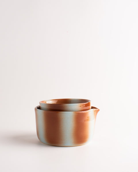 Stacey's Ceramics - Nesting Matcha Set - Blue/Brown