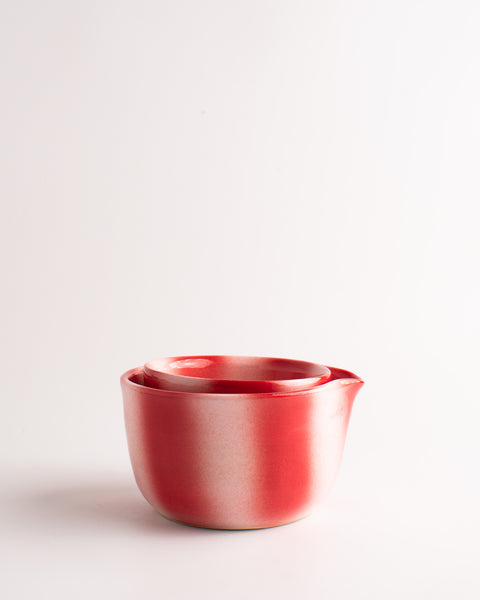 Stacey's Ceramics - Nesting Matcha Set - Red/Pink