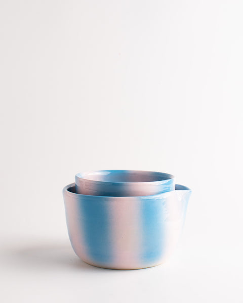 Stacey's Ceramics - Nesting Matcha Set - Blue/Pink