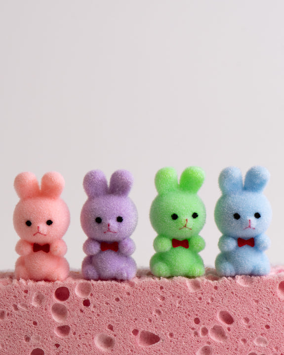 Pastel Miniature Flocked Bunnies