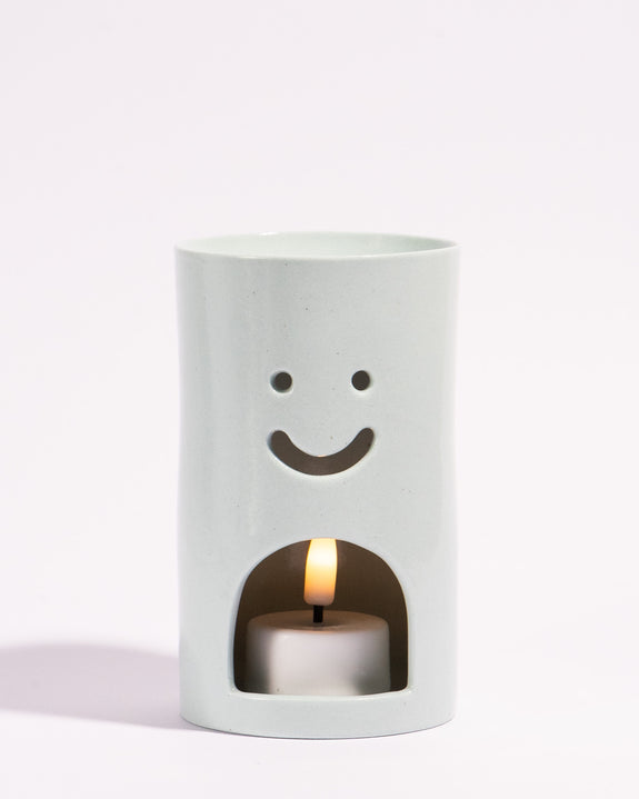 Shuh - Smiley Ceramic Oil Burner - Sky Blue