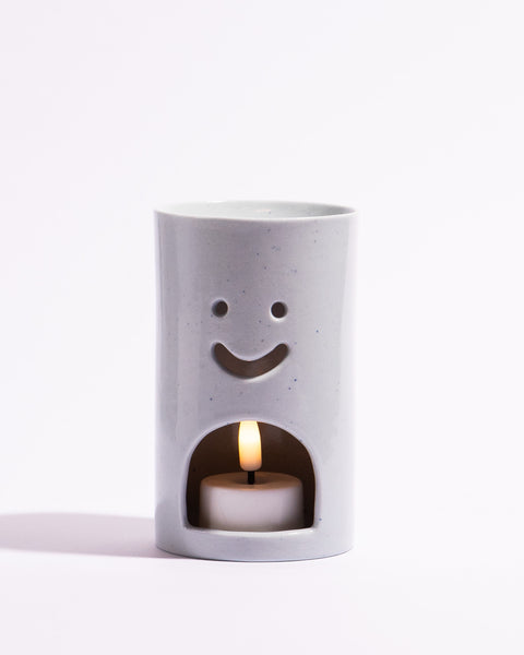 Shuh - Smiley Ceramic Oil Burner - Blue Speckled