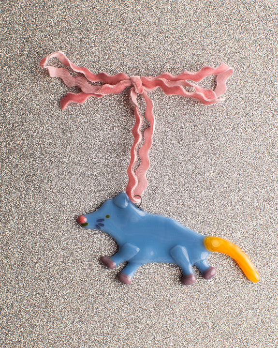 Lawn Bowls - Festive Ornament - Blue Dog