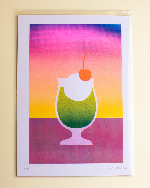 Alice Oehr - Sweet Tooth Riso Print - Melon Float - A4