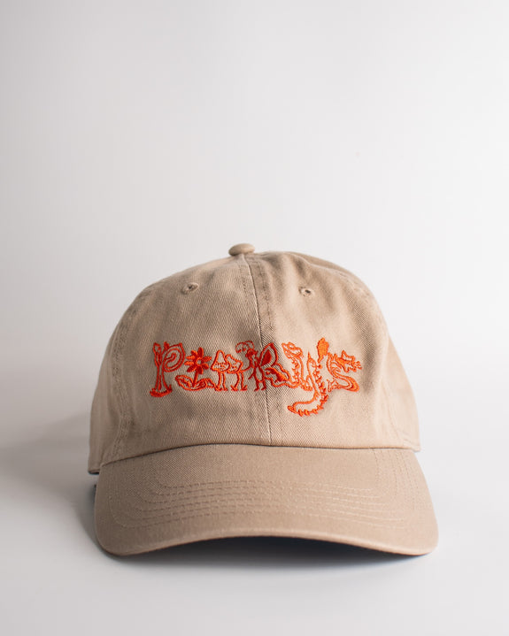 Pinky's Cap - Orange on Beige