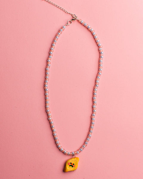 Pansy x Emily Green Ceramic Charm Necklace - Lemon