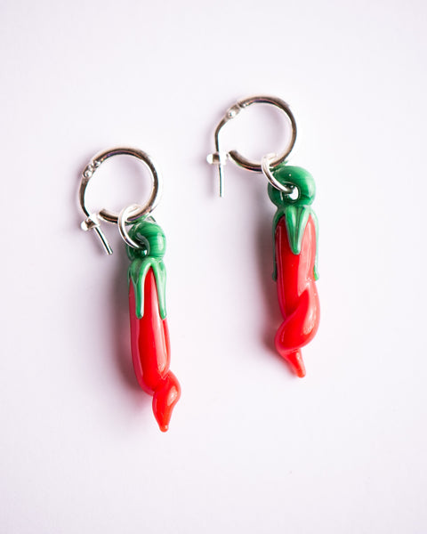 Jean Riley - Lolita Hoops (Chilli) - Sterling Silver