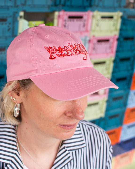 Pinky's Cap - Red on Pink