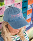 Pinky's Cap - Pink on Denim