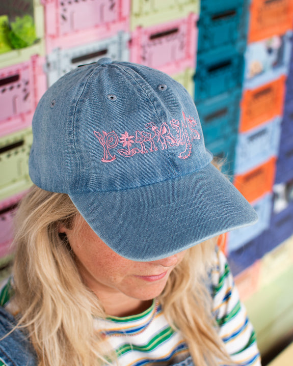 Pinky's Cap - Pink on Denim