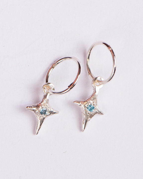 Camille Paloma Walton - Little Star Earrings - Light Blue Topaz