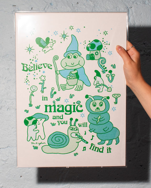 Tom Bingham - A3 Risograph Print - Believe in Magic