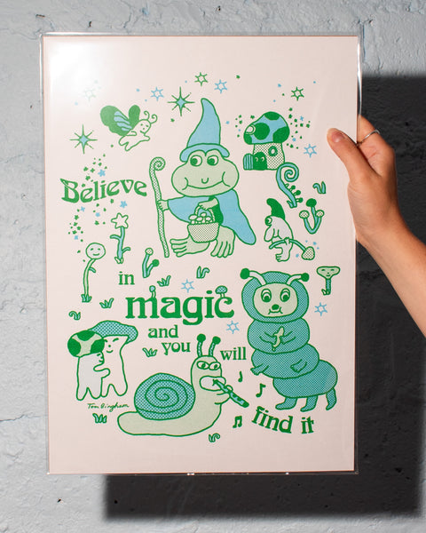 Tom Bingham - A3 Risograph Print - Believe in Magic