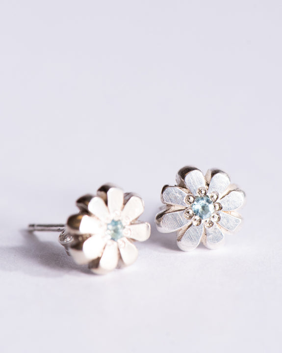 Camille Paloma Walton - Marigold Stud Earrings - Light Blue Topaz