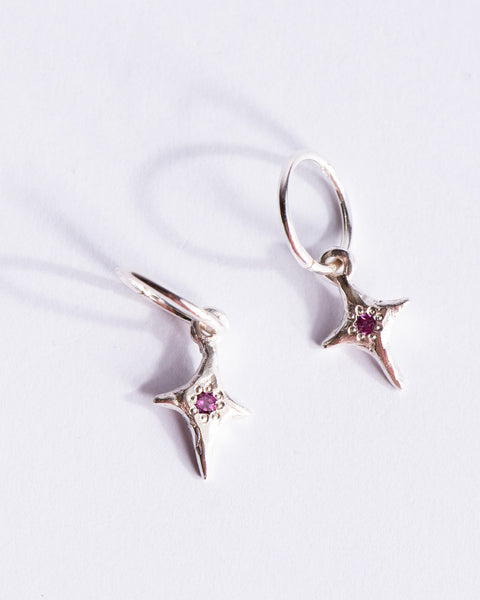 Camille Paloma Walton - Little Star Earrings - Rhodolite Garnet