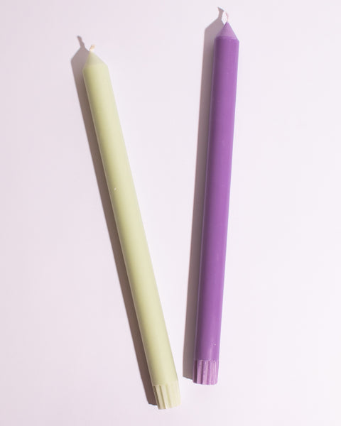 Dinner Candle Set - Matcha and Purple