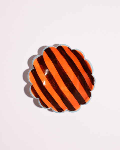 Togetherness Design - Ceramic Dish Small - Stripe Orange and brown