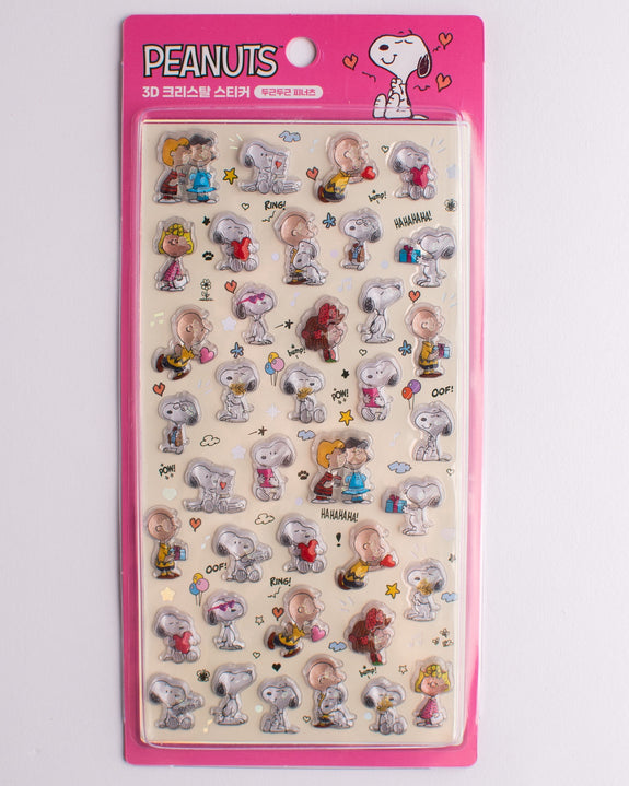 Peanuts - Snoopy 3D Jelly Stickers - Pink