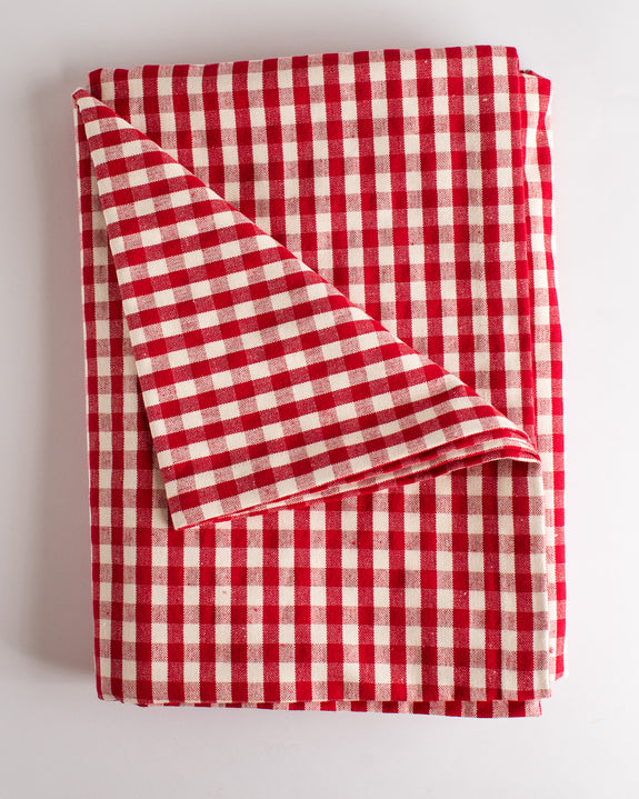 Gingham Check Table Cloth 150 x 250cm - Red